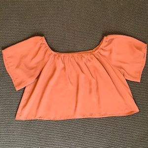 Off-the-Shoulder Cropped Shirt